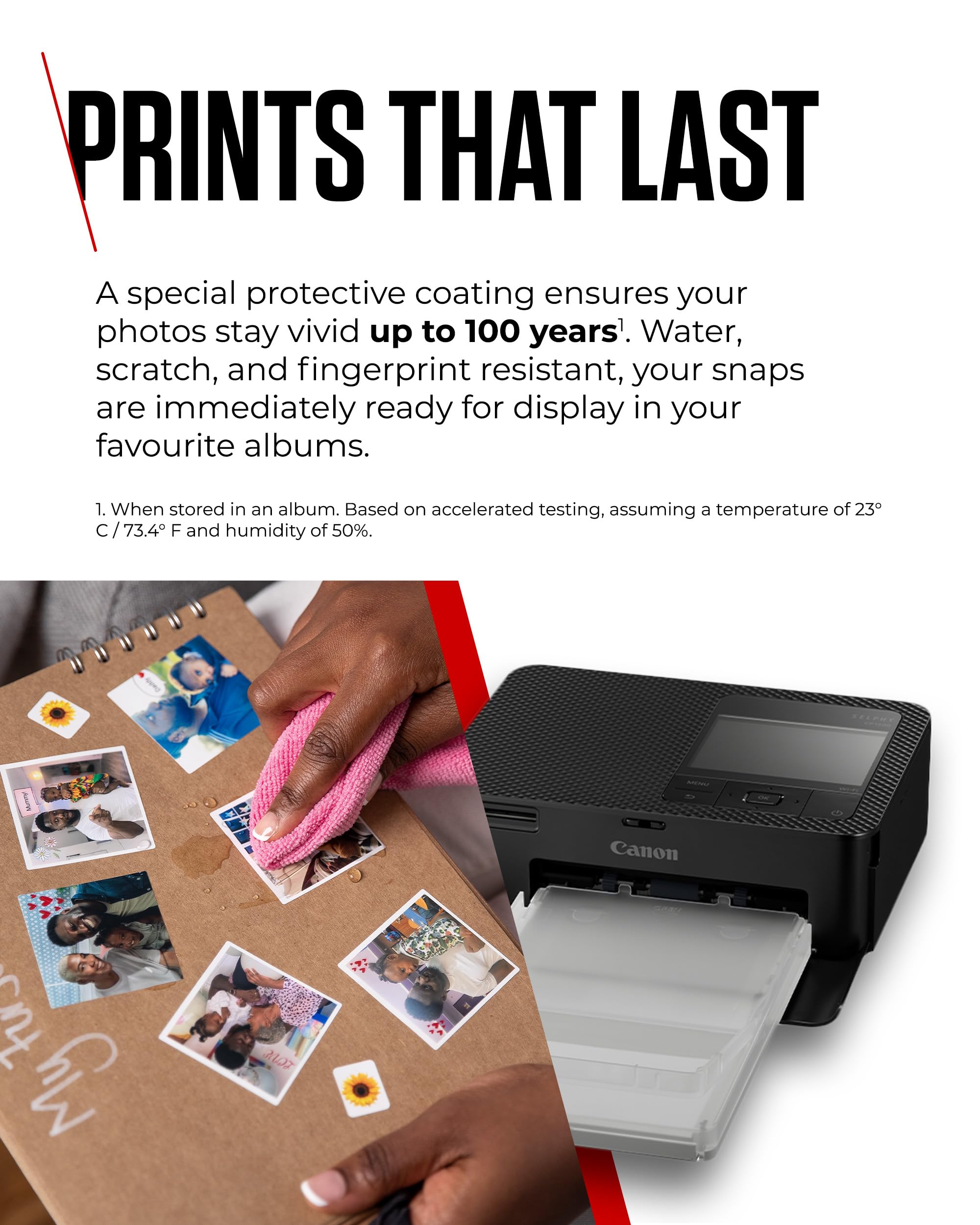 Canon SELPHY CP1500 Portable Photo Printer Paper Kit, Black - Wireless Bluetooth Printer with Accessories - Compact and Lightweight - Comes With 54 Sheets Of 4x6 Postcard Size Paper — view 4