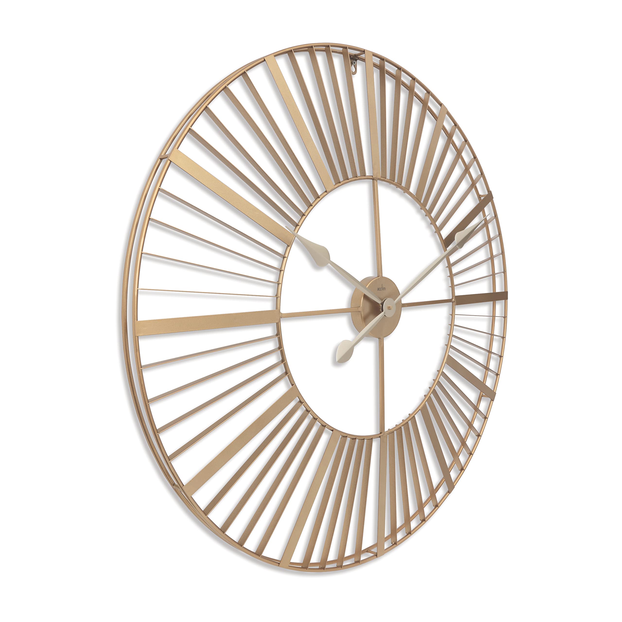 Acctim Gardner Extra Large Outdoor/Indoor Wire Frame Skeleton Wall Clock Gold