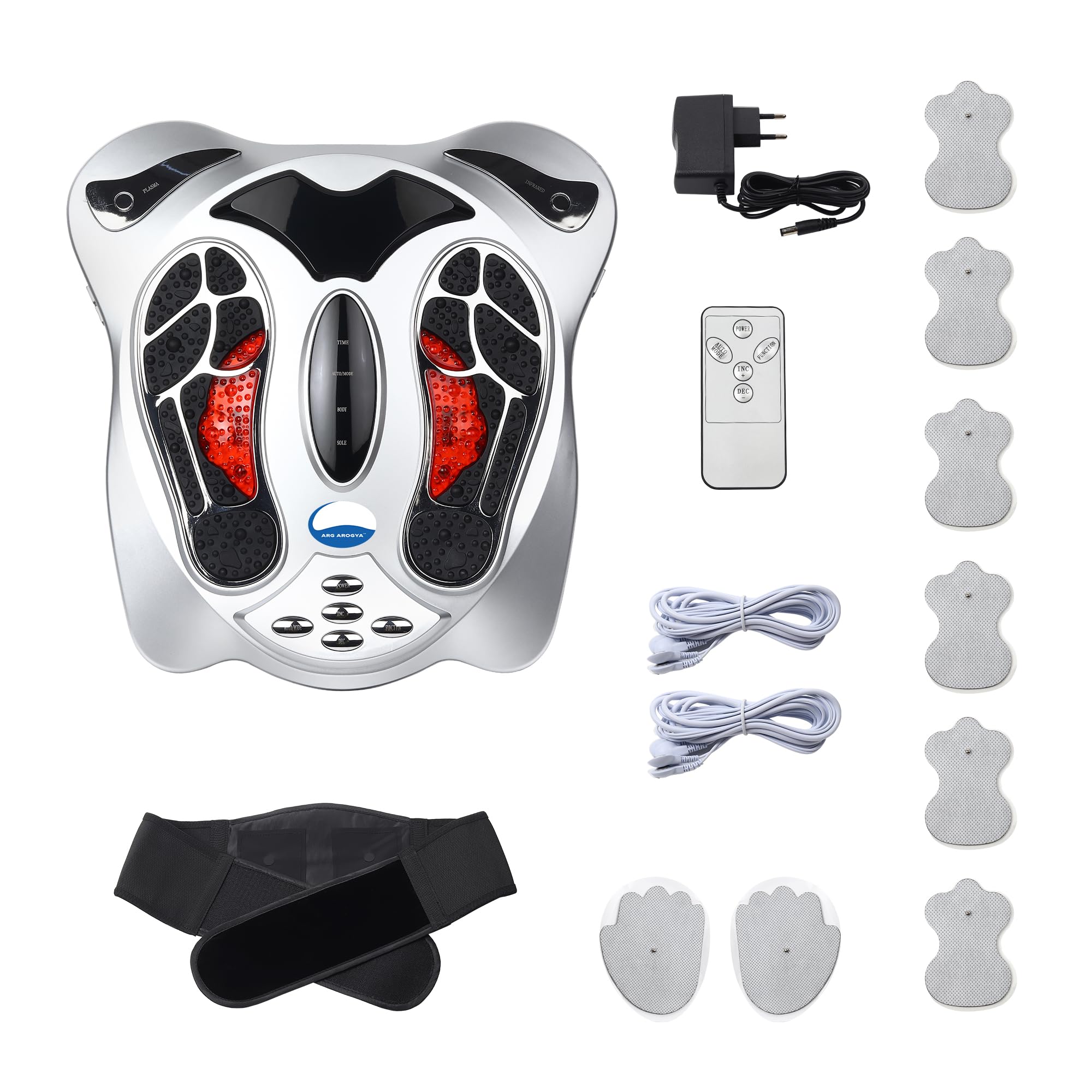 ARG Arogya Acupressure Health Protection Machine, Varicose Veins Electromagnetic Wave, Improve Blood Circulation, Full Body Pain Relief & Relaxation Infrared Vibration Massage Therapy (Silver)