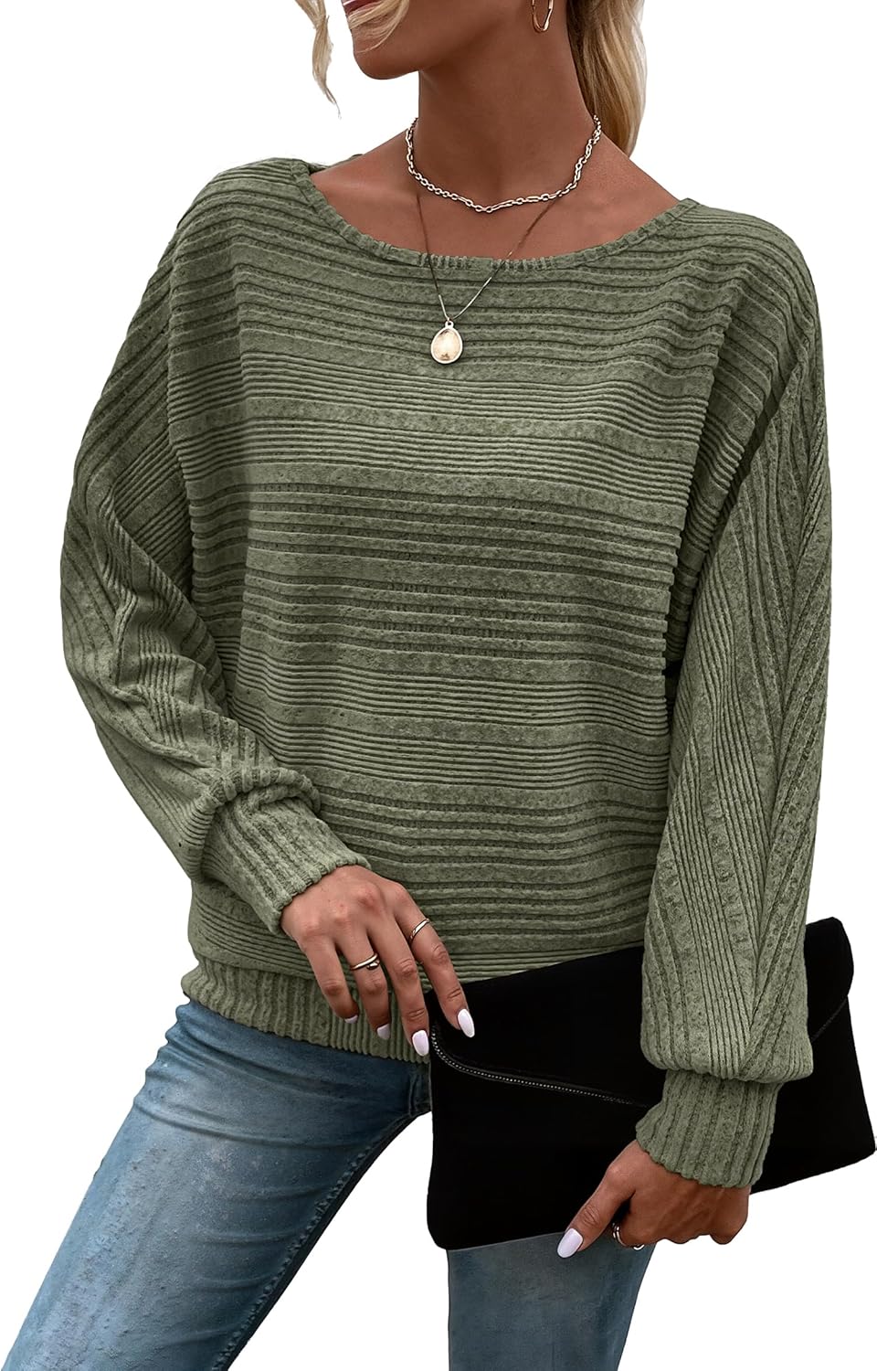 Womens Long Sleeve Shirts Crewneck Tunic Tops Pullover Sweaters Business Casual Blouses Fall Fashion 2025