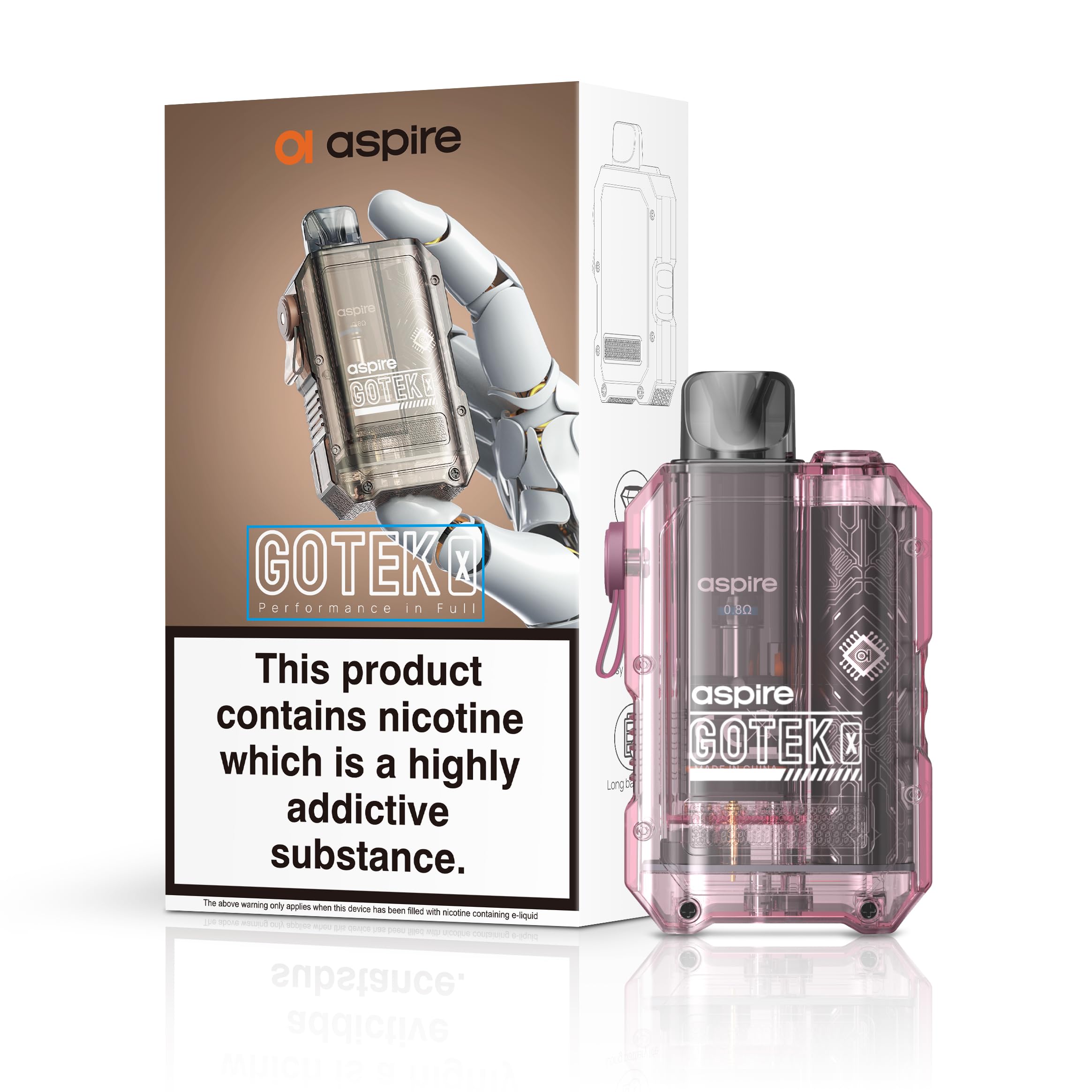 ASPIRE Gotek X Pod Vape Kit [Pink] Refillable Rechargeable