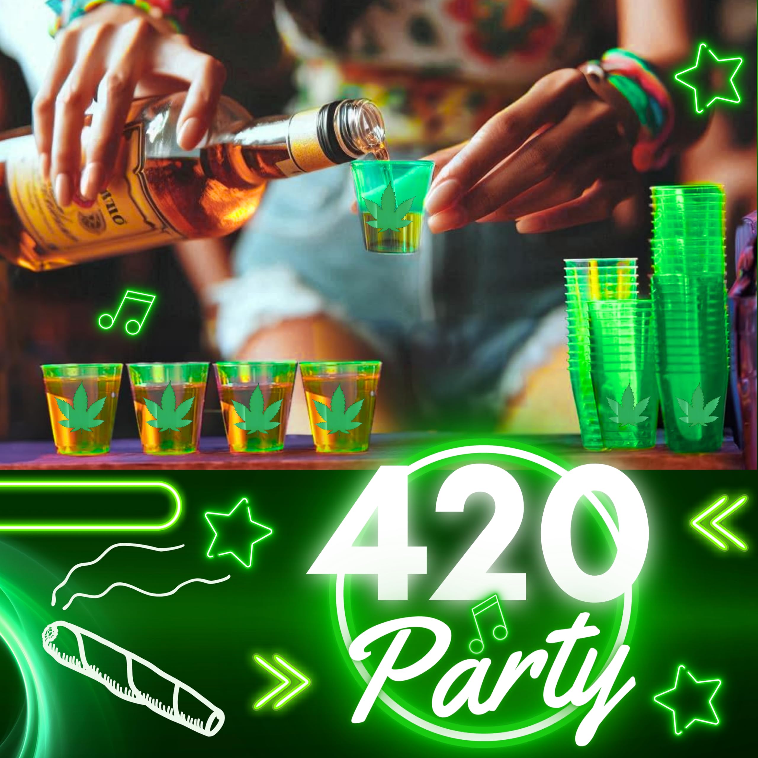 Amazon.com | Stumbelina 420 Party! Marijuana Leaf Plastic Shot