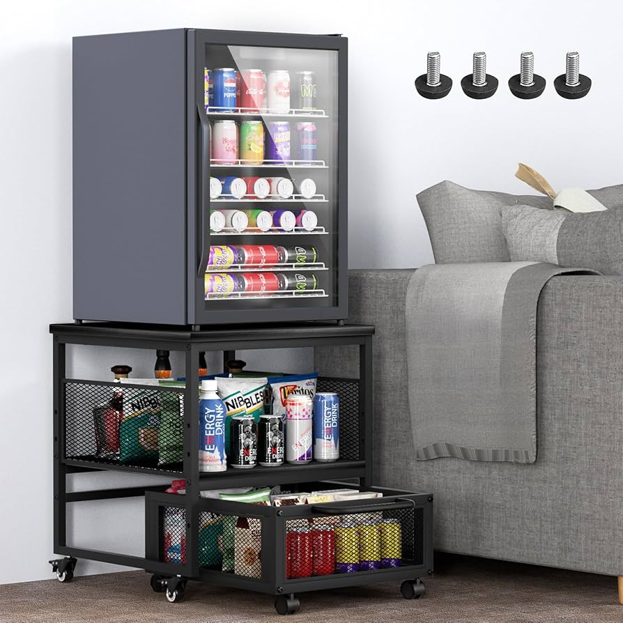 Mini Fridge Table Sasyxdc Mini Fridge Stand With Storage Drawer 300 Lb Load Capacity Mini Fridge Stand Lockable Wheel Beverage Compact Refrigerator Stand Storage Cabinet Do Mini Fridge Shelf