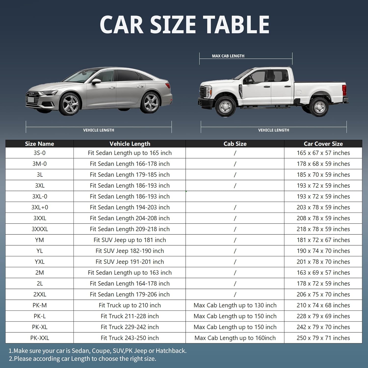 Waterproof Car Cover All-Weather, Heavy-Duty Outdoor Full Exterior Automobiles Snow Cover for SUV 191-201 inch with Sun Visor,Zippered & Storage Bag - Black