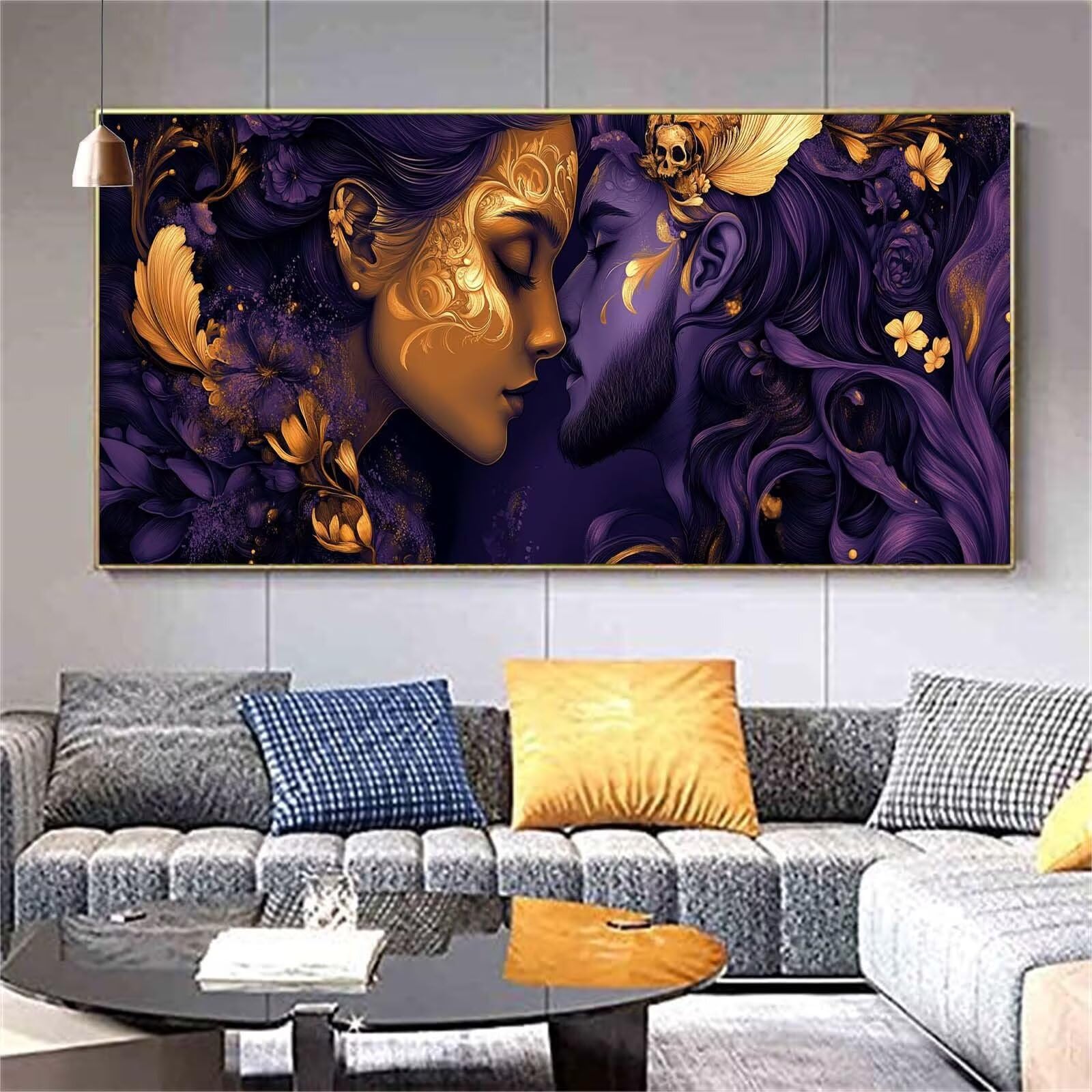 Diamond Painting Adulte,Diamond Painting Couple Peinture Diamant Fantaisie Diamond Painting Enfant 5D Perle Diamant a Coller,Cristal Painting Set Cadeau Decoration Chambre Cadeau Femme 90x180cm Z570