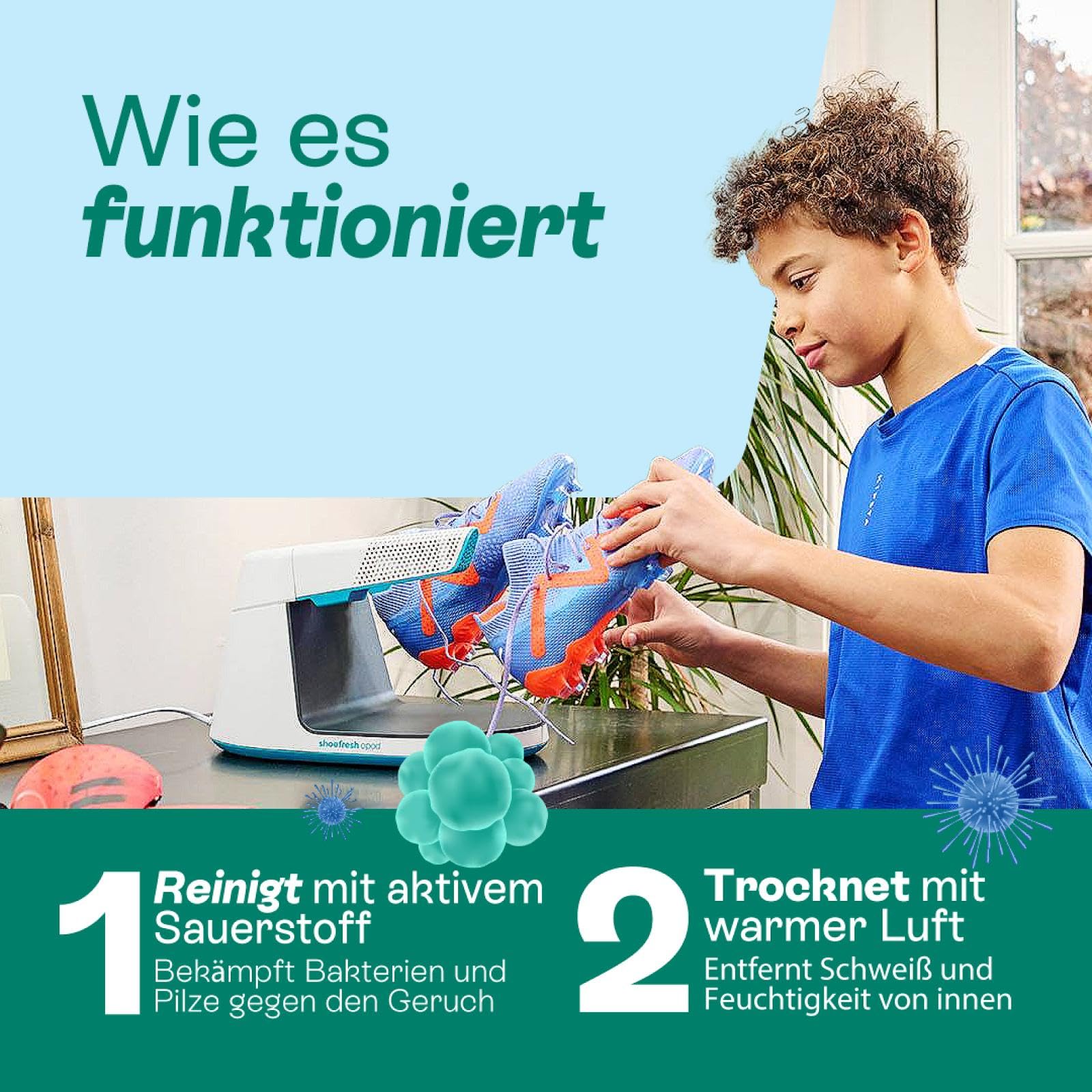 Shoefresh Schuherfrischer & Schuhtrockner elektrisch - Stiefeltrockner - Skischuhtrockner - Schuhdesinfektion - Handschuhtrockner - Schuhwärmer - Schuhtrockner - Opod