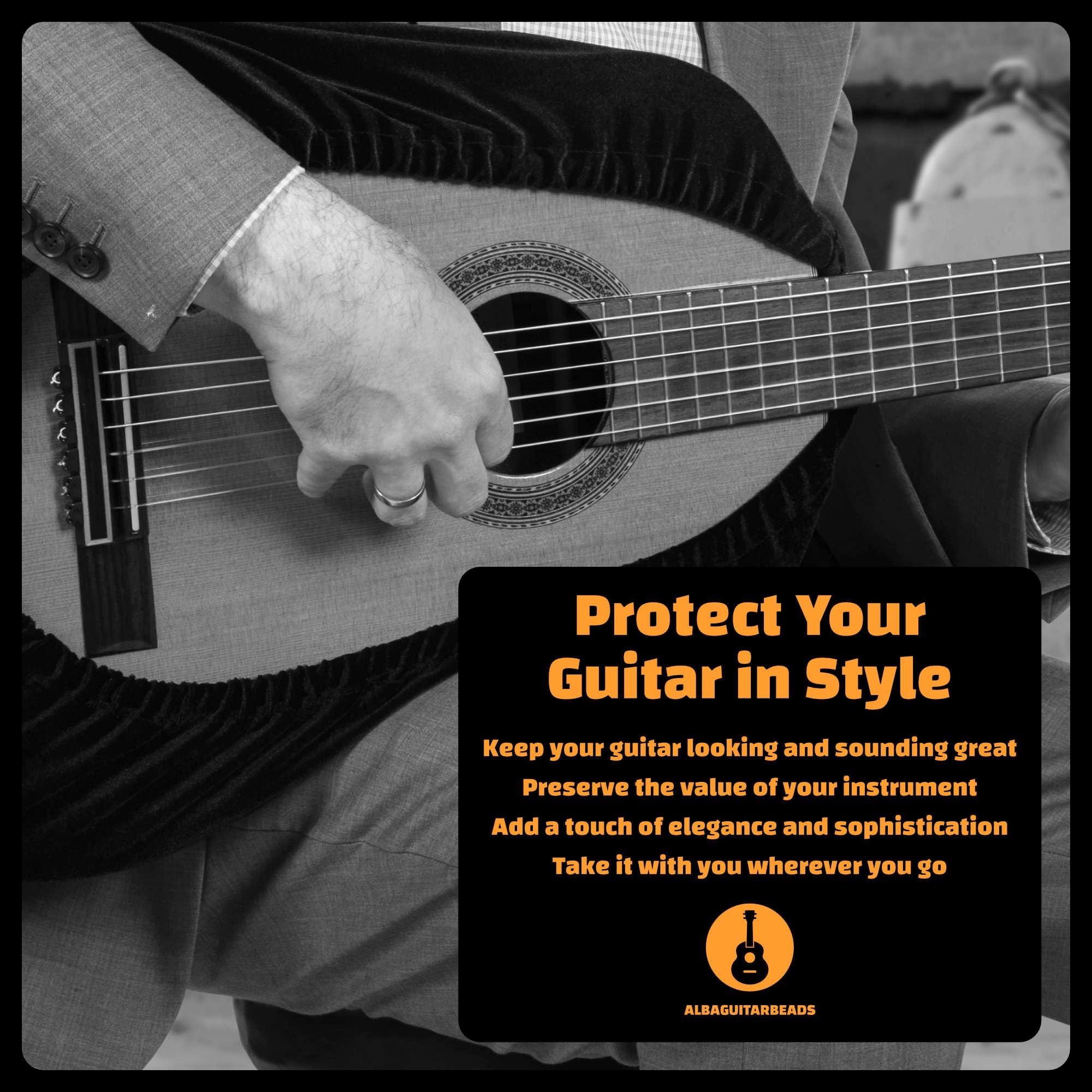 Alba Guitar Dust Cover - Involucro protettivo per chitarre classiche, cover in velluto antipolvere per chitarre acustiche e chitarre elettriche, Rosso