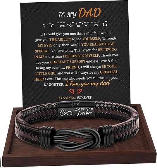 Inspirational Gifts for Men Morse Code Bracelets Mens Bracelets Graduation Gifts for Him Fathers Day Adjustable Leather Bracelet Motivational Birthday Annivesary Jewelry Stocking Stuffers for Men