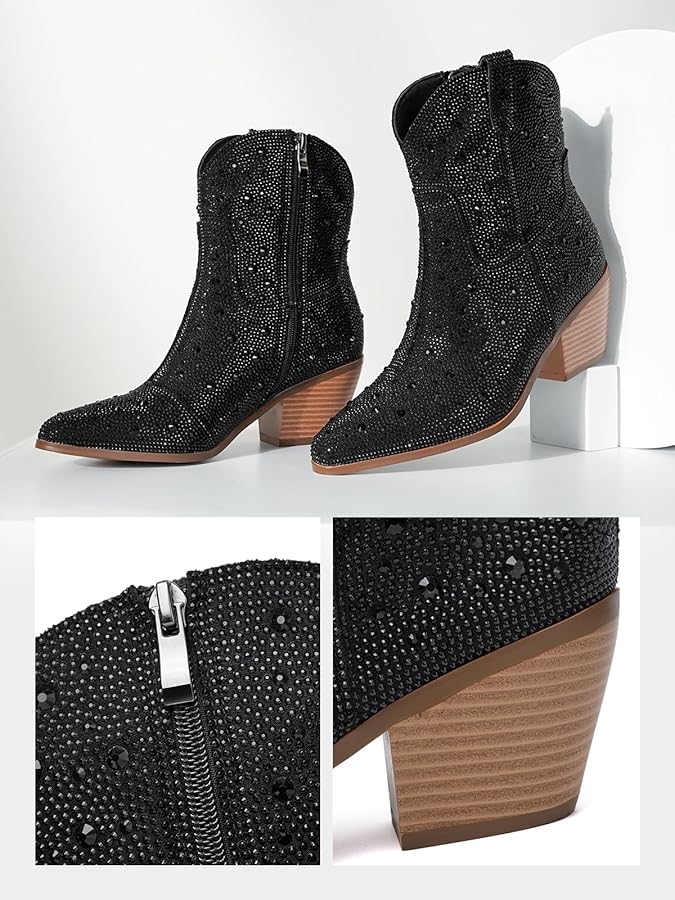 Amazon.com | RONILURN Cowgirl Ankle Boots Cowboy Boots for