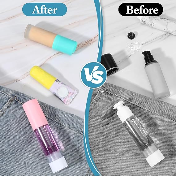 Kifmurase 15 Pcs Travel Essentials Silicone Bottle Covers, Leak-Proof Stretchable Sleeves Leak Locks Journey Accessories, Traveling Essentials Silicone Bottle Covers for Travel Toiletries Bottles
