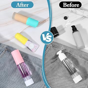 Kifmurase 15 Pcs Travel Essentials Silicone Bottle Covers, Leak-Proof Stretchable Sleeves Leak Locks Journey Accessories, Traveling Essentials Silicone Bottle Covers for Travel Toiletries Bottles