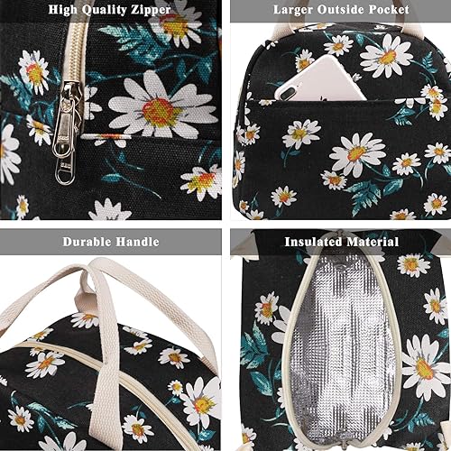 Miniatura 3 de Lonchera portátil resistente de lona, bolsa de almuerzo para mujeres, hombres, niños y niñas