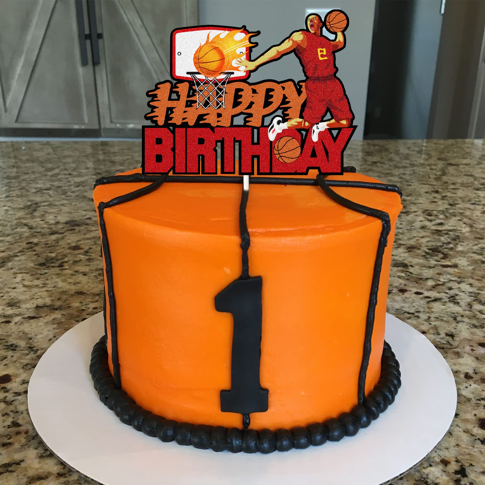 Amazon.com: LECAKTO Basketball Happy Birthday Cake Topper, Basketball  Player Sport Theme Happy Birthday Cake Decor,Man Boy Birthday Party  Supplies : Grocery & Gourmet Food