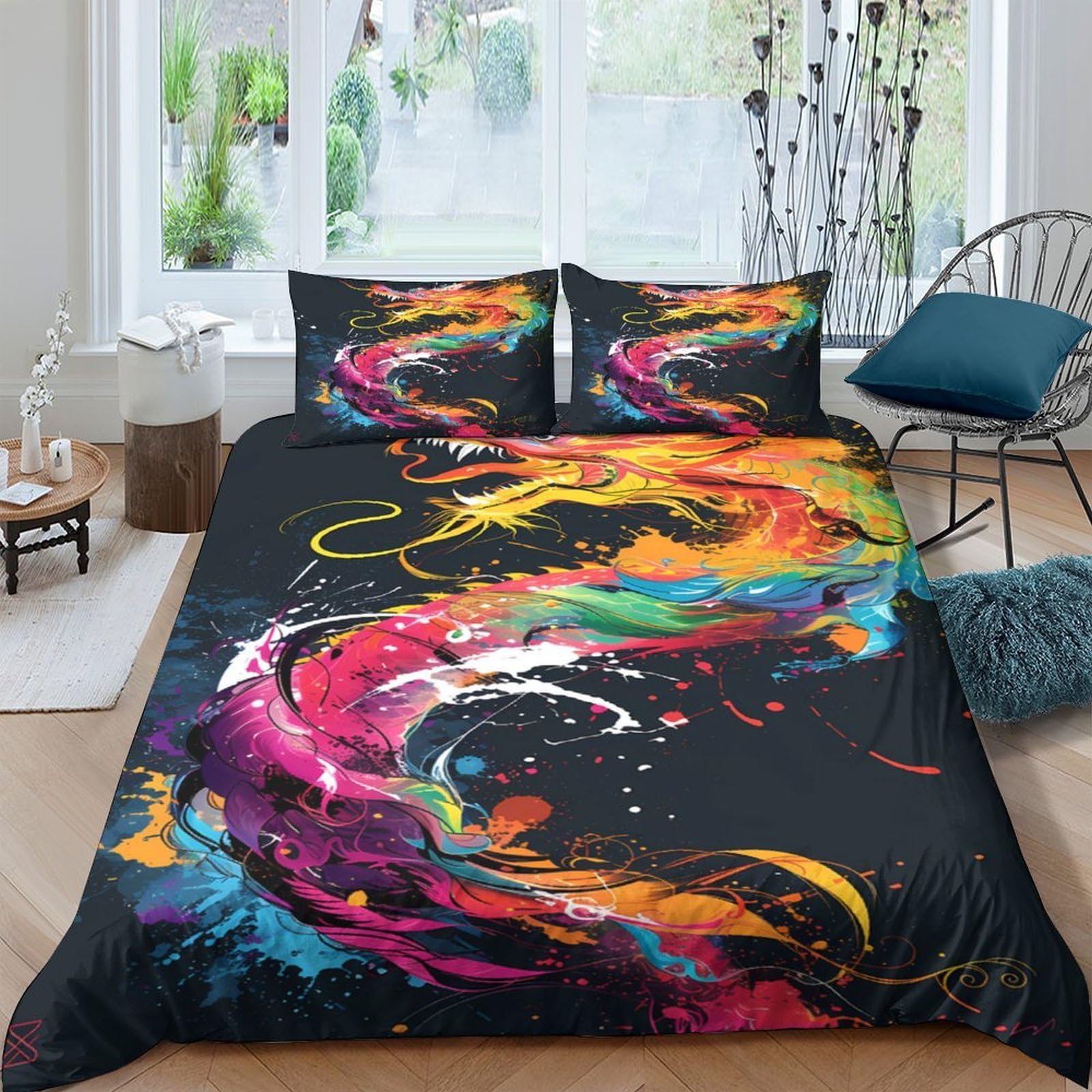 Ctjqhvkz Style-5 3D Printed Abstract Color Splash Fitted Sheet Microfiber Soft Breathable Graffiti Mattress Cover For Bedroom Guest Room Decor Single（135X200cm）