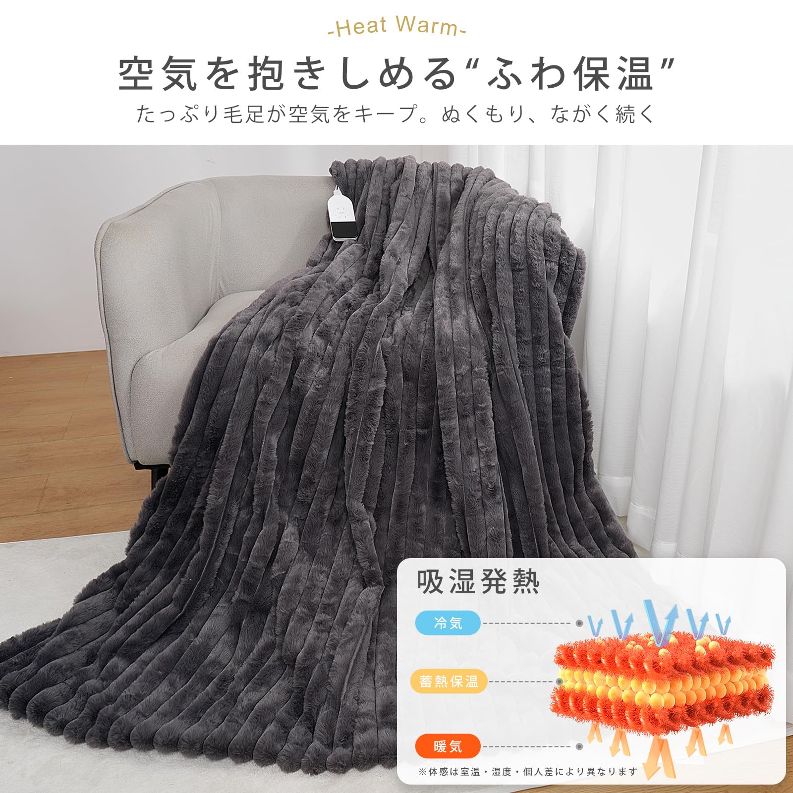 Amazon | DGV 電気毛布 ふわとろ とろける ラビットファー調 掛け 敷き