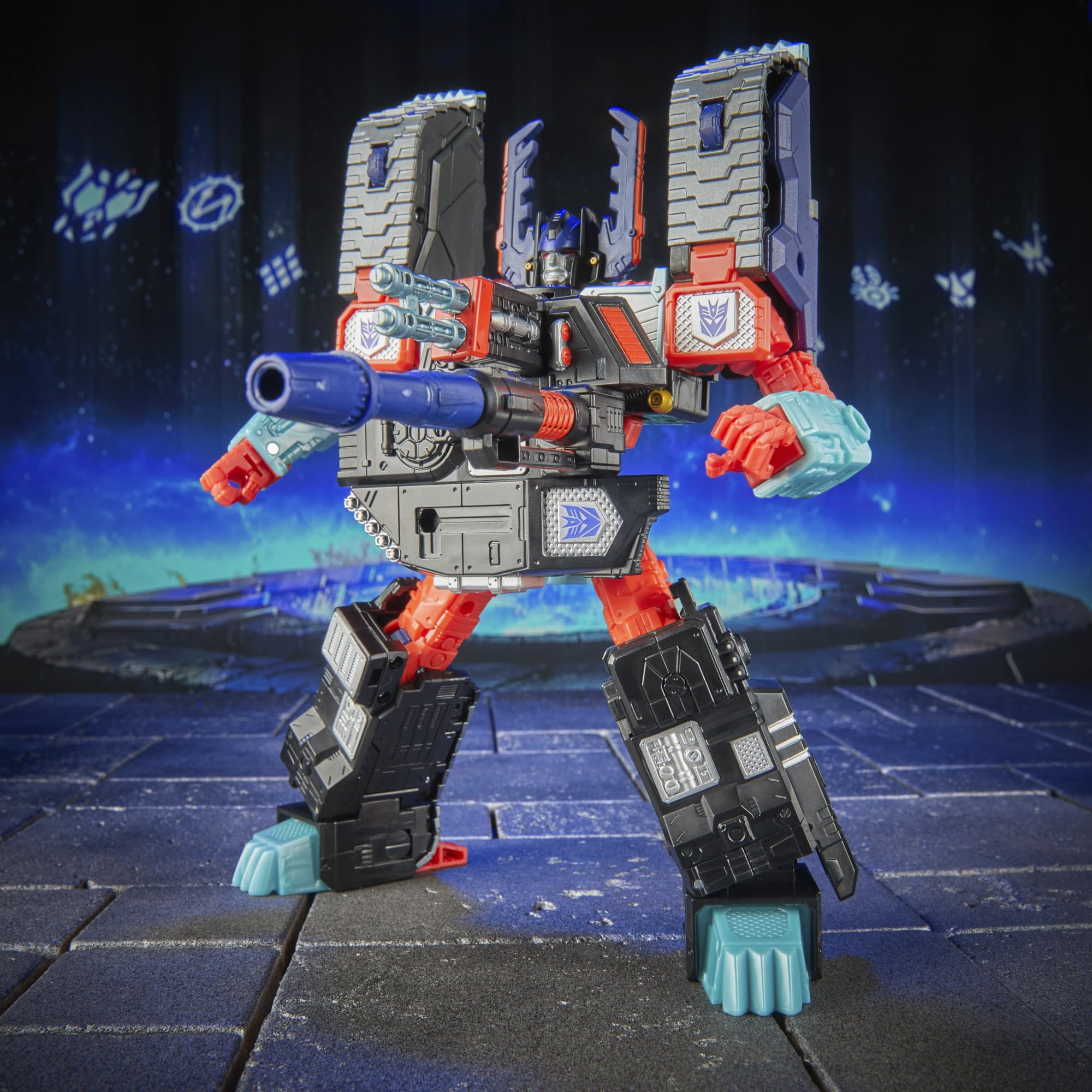 Transformers Age of The Primes, Figurine Convertible Megazarak Classe Leader de 19 cm, Robots Jouets, dès 8 Ans