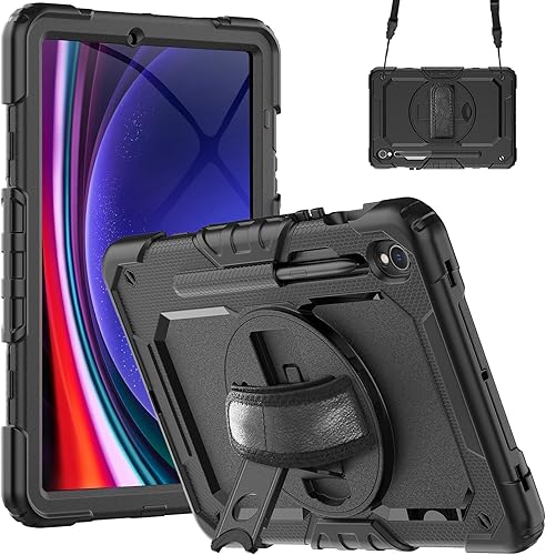 Funda para Samsung Galaxy Tab S9 FE 5G 10.9 pulgadasTab S9 de 11 pulgadas 2023, con protector de pantalla, correa de mano, correa para el hombro,