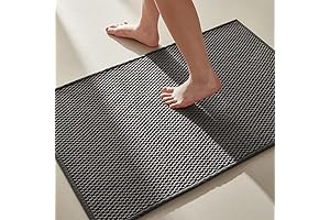 Bathroom Rugs Non-Slip Washable: Upgraded Absorbent Chenille Bathroom Rug for Enhanced Hygiene