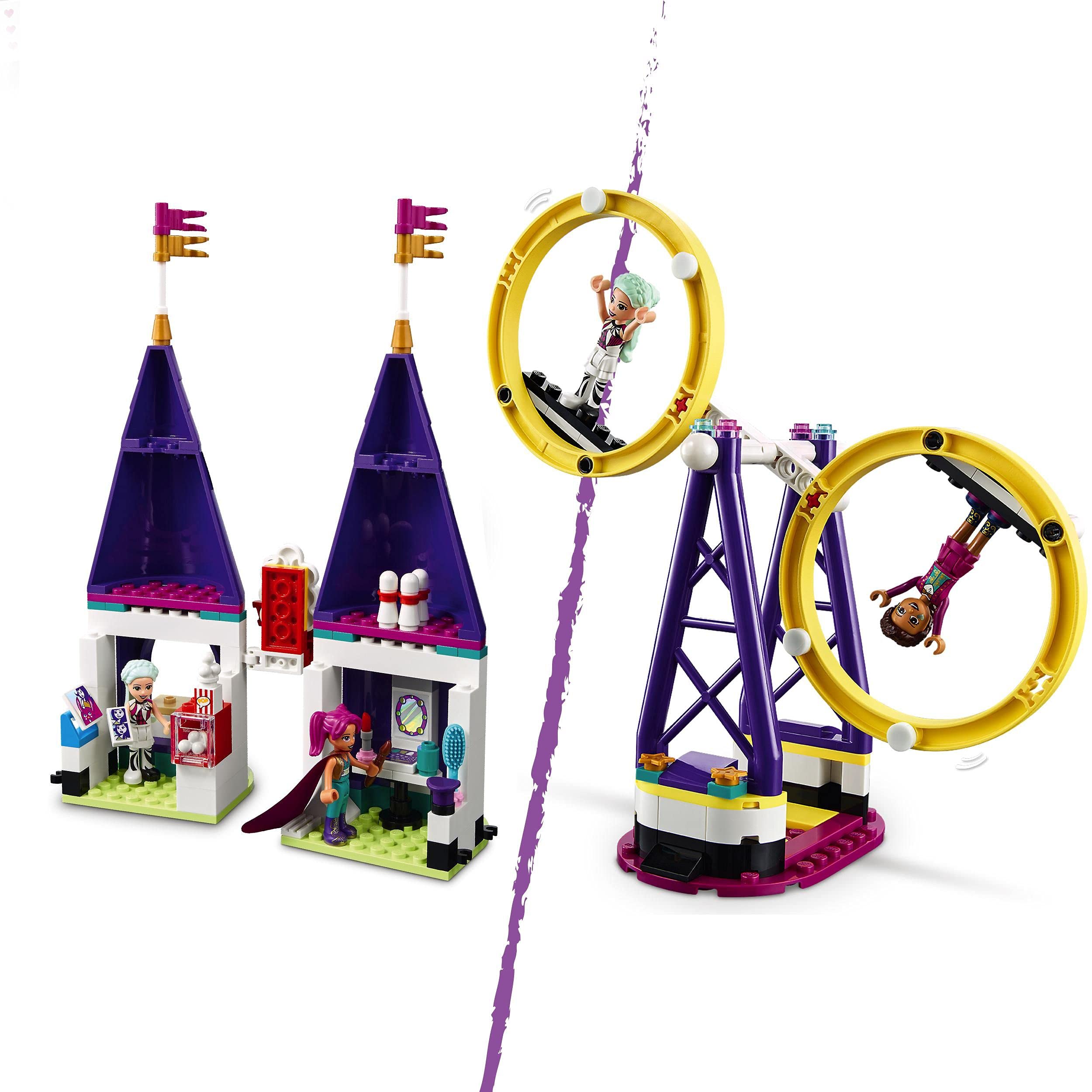 LEGO 41685 Friends Magische Jahrmarktachterbahn, Freizeit und Vergnügunspark mit Zaubertricks für Kinder, Spielzeug, Geschenk für Weihnachten ab 8 Jahren