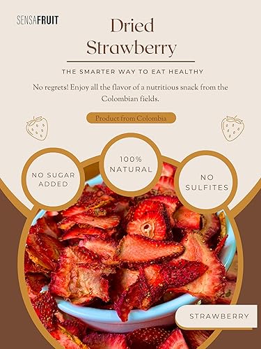 Miniatura 3 de SENSAFRUIT -Fresa seca  100% NATURAL  SIN AZÚCAR AÑADIDO, SIN SULFURED  Sin gluten  Bocadillo perfecto para tu familia  Productores directos  Venta