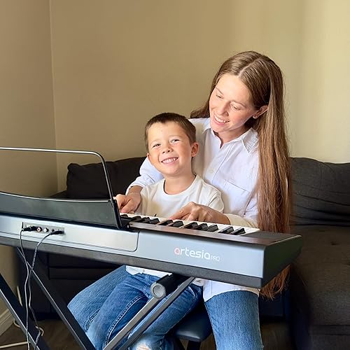 Miniatura 9 de Artesia A-61, piano digital de 61 teclas (negro) con 8 voces dinámicas con USB MIDI, fuente de alimentación, pedal de sostenimiento, Bitwig Studio 8