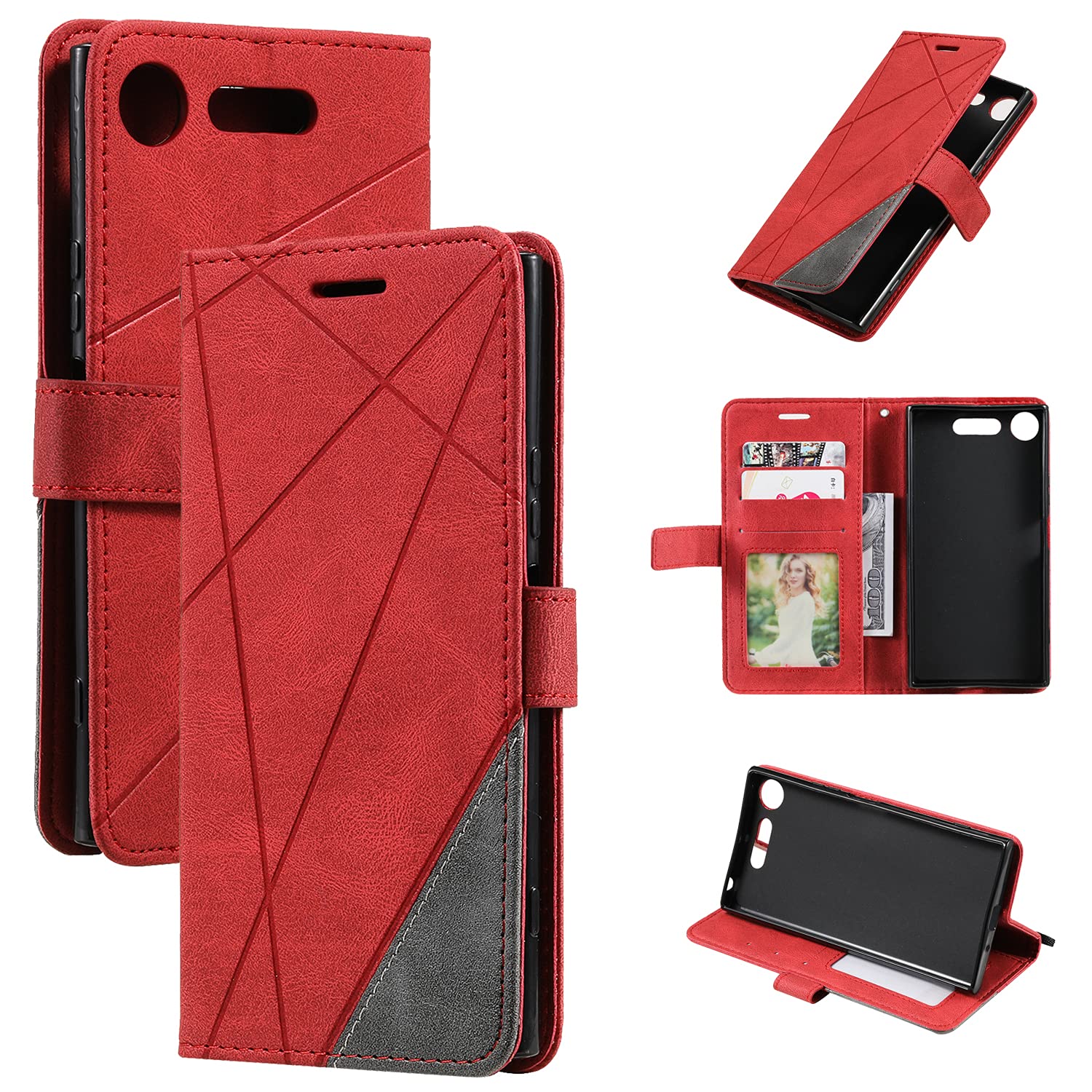 PONRFEKT custodia portafoglio per Sony Xperia XZ1,cover in pelle
