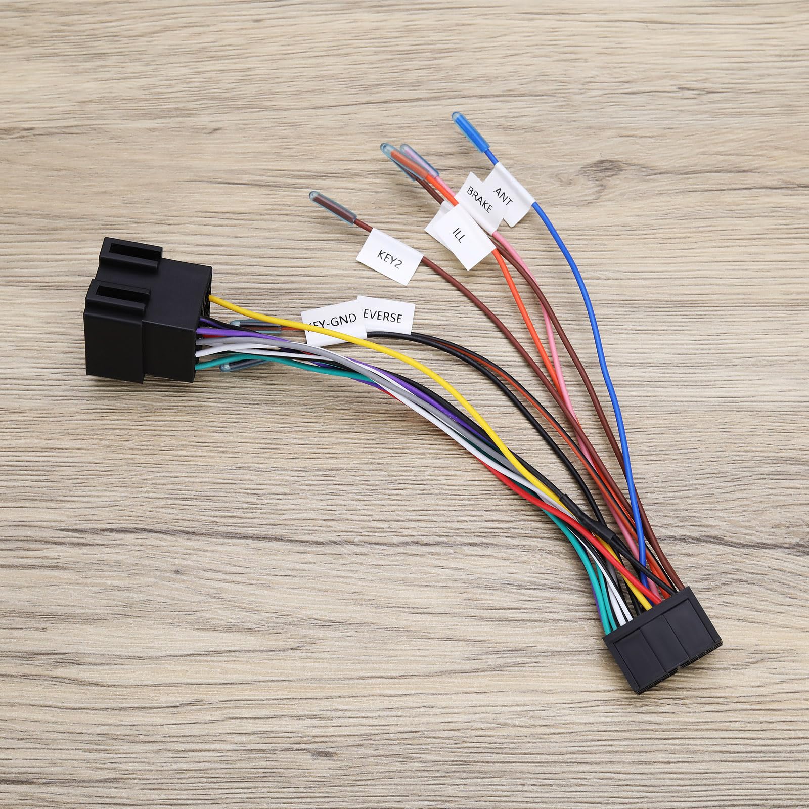 Adaptador De Arnés De 20 Pines A ISO Para Radio De Coche - Conector Universal, Plug And Play, 20 Cm De Cable - Fácil Instalación Sin Cablear