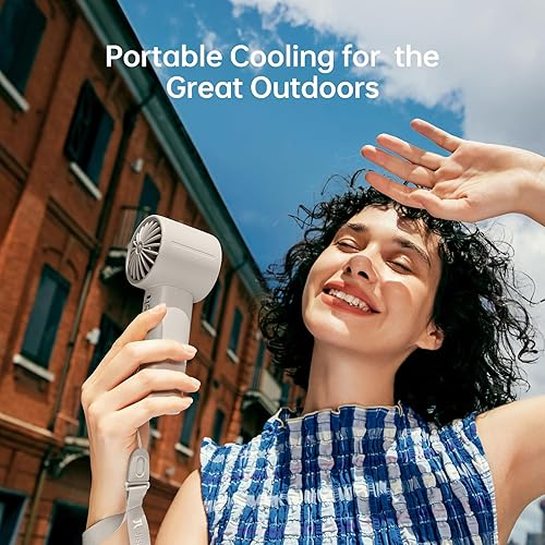 Miniatura 8 de JISULIFE Ventilador turbo de mano Life10s, ventiladores portátiles recargables de 5000 mAh, hasta 28 horas de trabajo, viento fuerte de 5