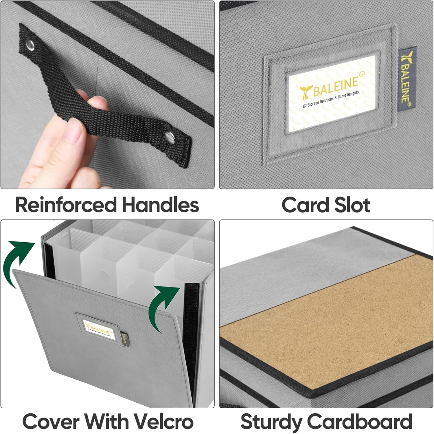 BALEINE Christmas Ornament Storage Box with Dividers, Premium Holiday Ornaments Storage Container Bin for Xmas Decorations (64 Ball, Black, Hard) - Image 2