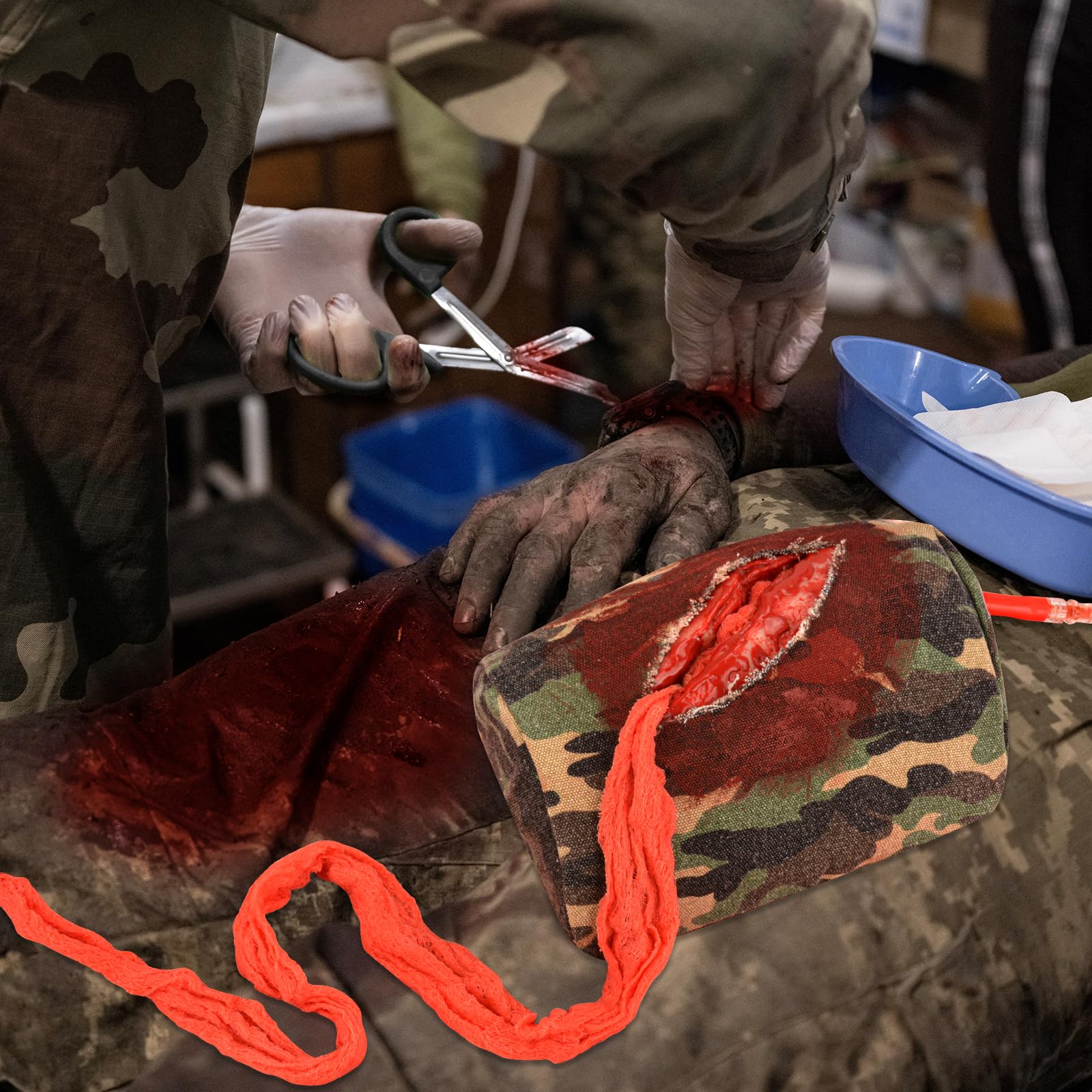 Zestaw treningowy do pakowania ran uda, zestaw treningowy Stop The Bleed, zestaw do kontroli odpowietrzania na zajęcia medyczne - pudełko taktyczne