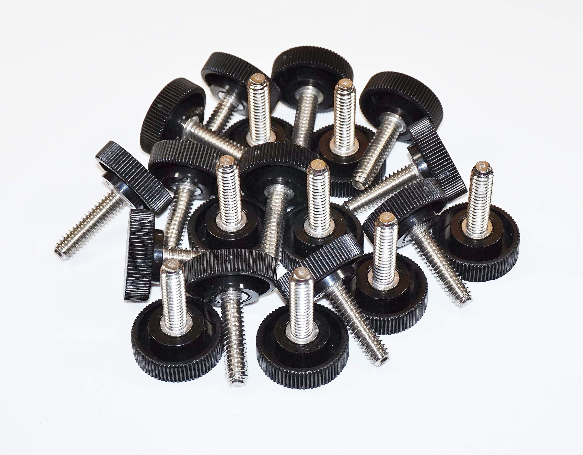 303 Stainless Steel Thumb Screw - M6-1.0 Thread, 12mm Length, Knurled Head DIN 464