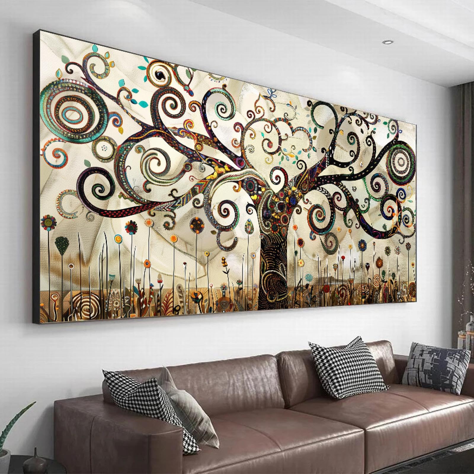 Quadro Grande Su Tela Albero Di Limone - Decorazione Moderna Per Soggiorno E Camera Da Letto