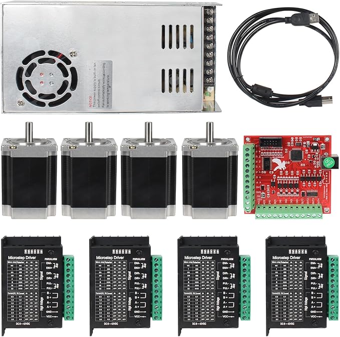 RATTMMOTOR CNC Controller Kit, 4 Axis CNC Kit with Nema23 Stepper Motor ...