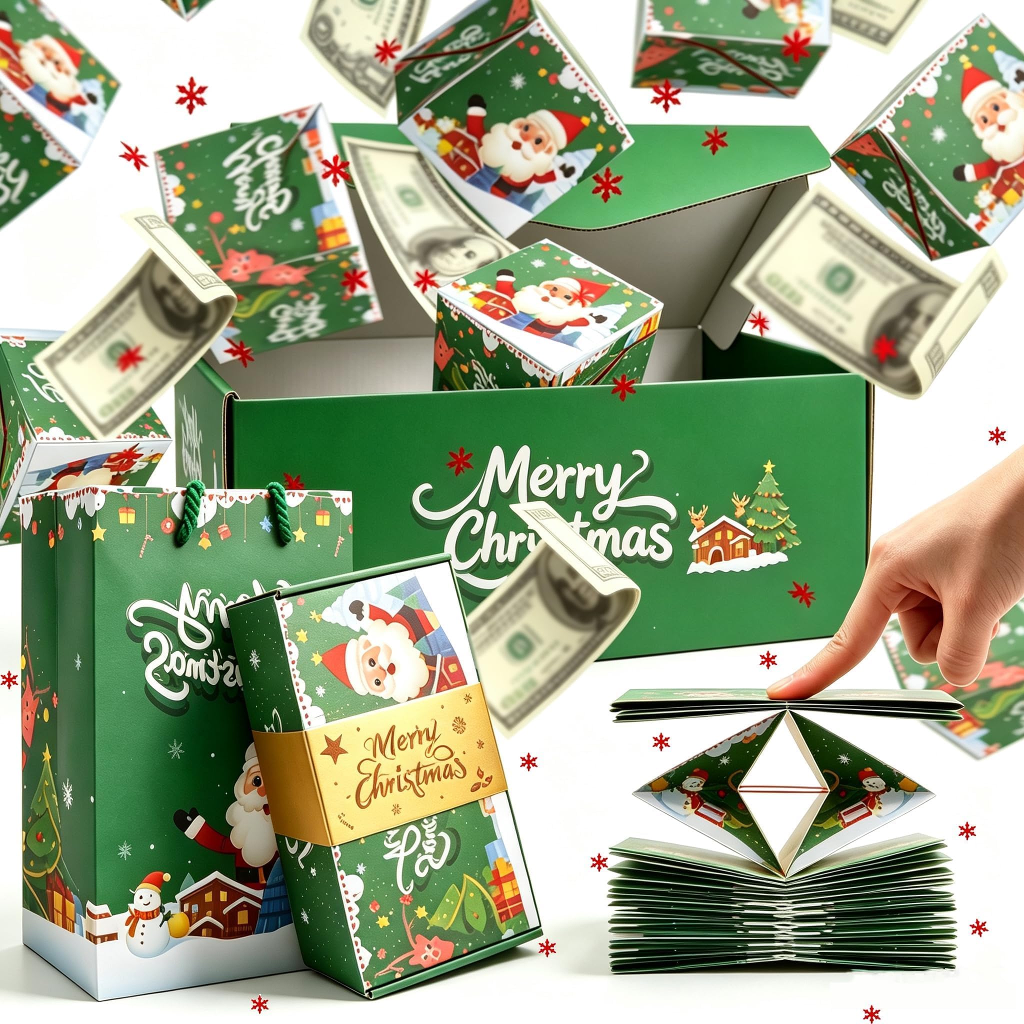 Christmas Surprise Gift Box Explosion for Money Cash Pop Up Money Box