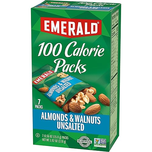Miniatura 12 de Emerald Nueces, almendras y nueces sin sal, 7 unidades (paquete de 1), paquetes individuales de 100 calorías de mezcla de nueces, certificado