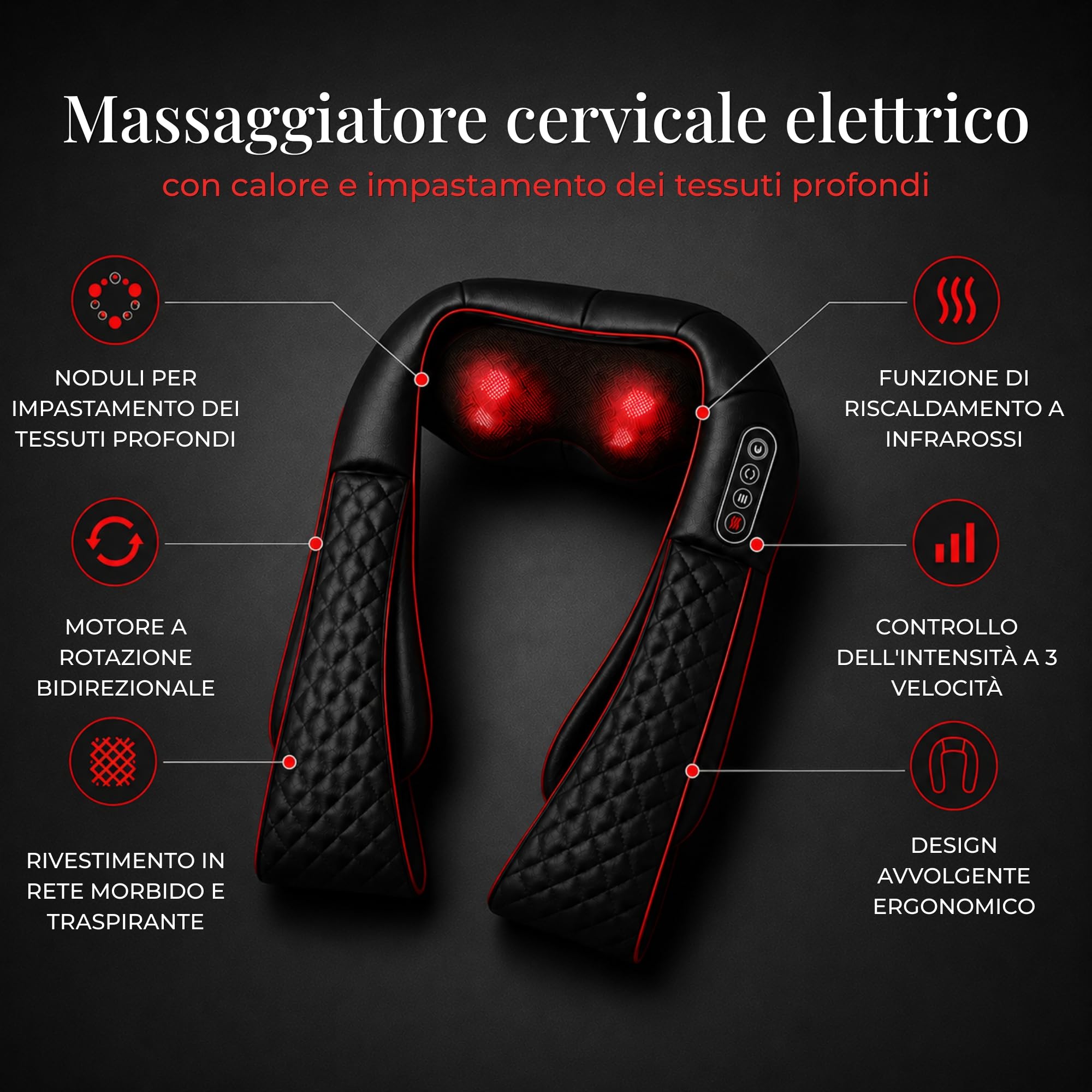Essy Massaggiatore Cervicale Shiatsu con Calore, Spalle, Schiena | Regalo Massaggiante per Donne e Uomini per Rilassare la Muscolatura
