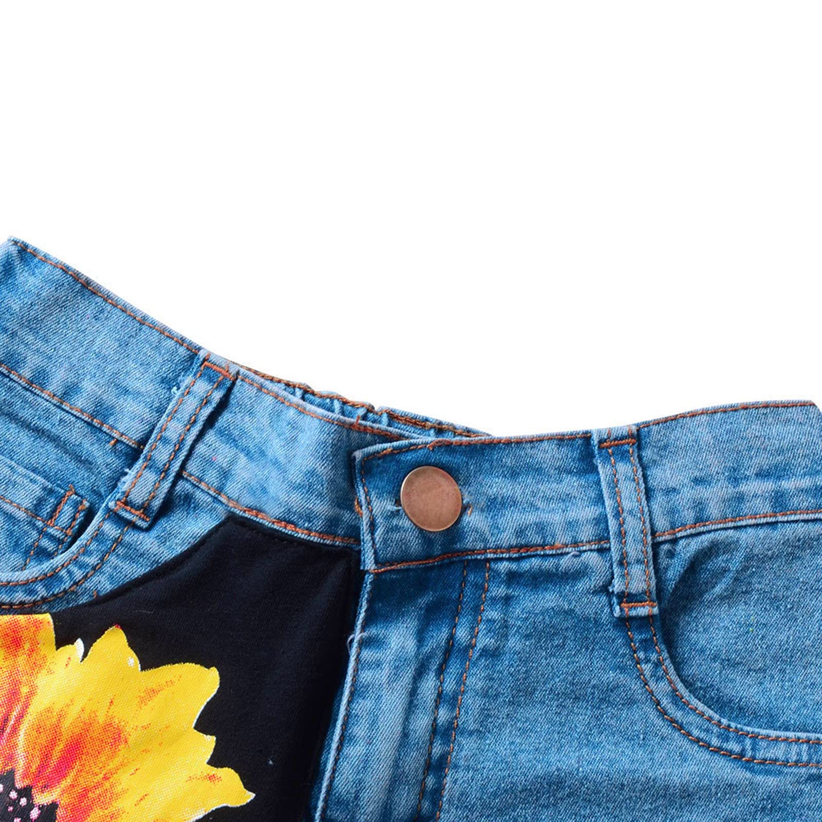 Ropa de Girasol para niños, Chaleco Estampado de Verano para niñas, Pantalones de Mezclilla, Tops, Tirantes Florales, Pantalones Cortos, Diademas, Trajes Traje De Baño Completo De