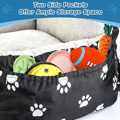 Miniatura 2 de Asiento de automóvil para perros pequeños menores de 25 años, desmontable y lavable, asiento elevador para perros con bolsillos de almacenamiento,