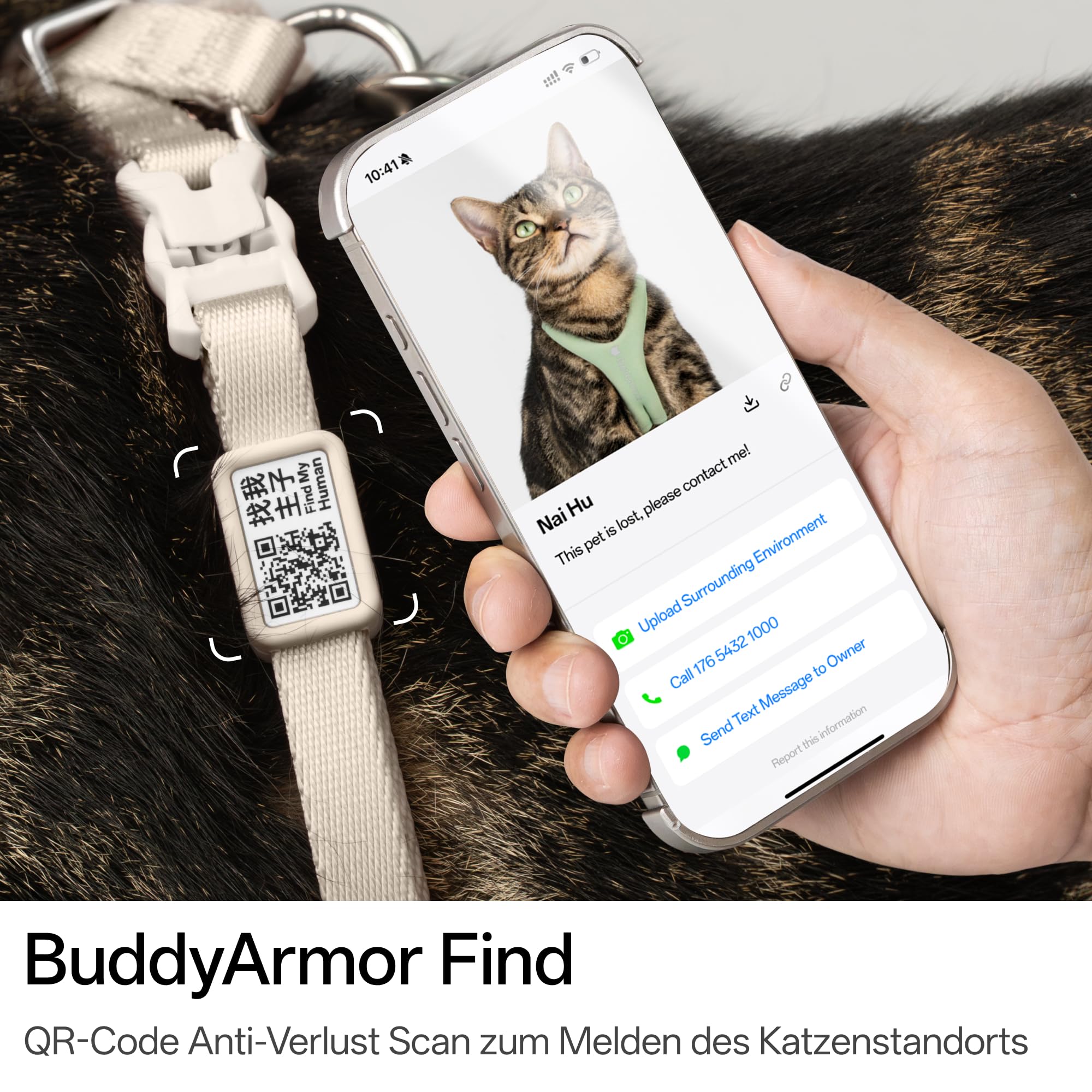 Harnais anti-éclatement pour chat - Réglable - Anti-étranglement - 8 formes - Harnais souple avec code QR - Anti-perte - Harnais sûr pour chat et chaton - Beige - Taille M