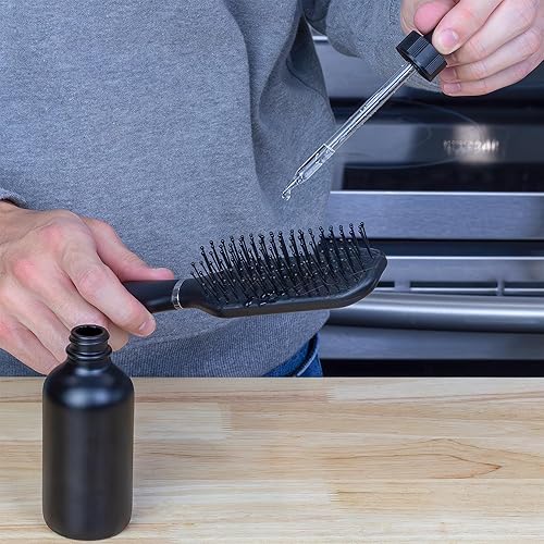 Miniatura 16 de Botellas cuentagotas de vidrio ámbar de 4 onzas (paquete de 6), botellas de vidrio recargables para aceites esenciales, cosméticos y cocina Marrón