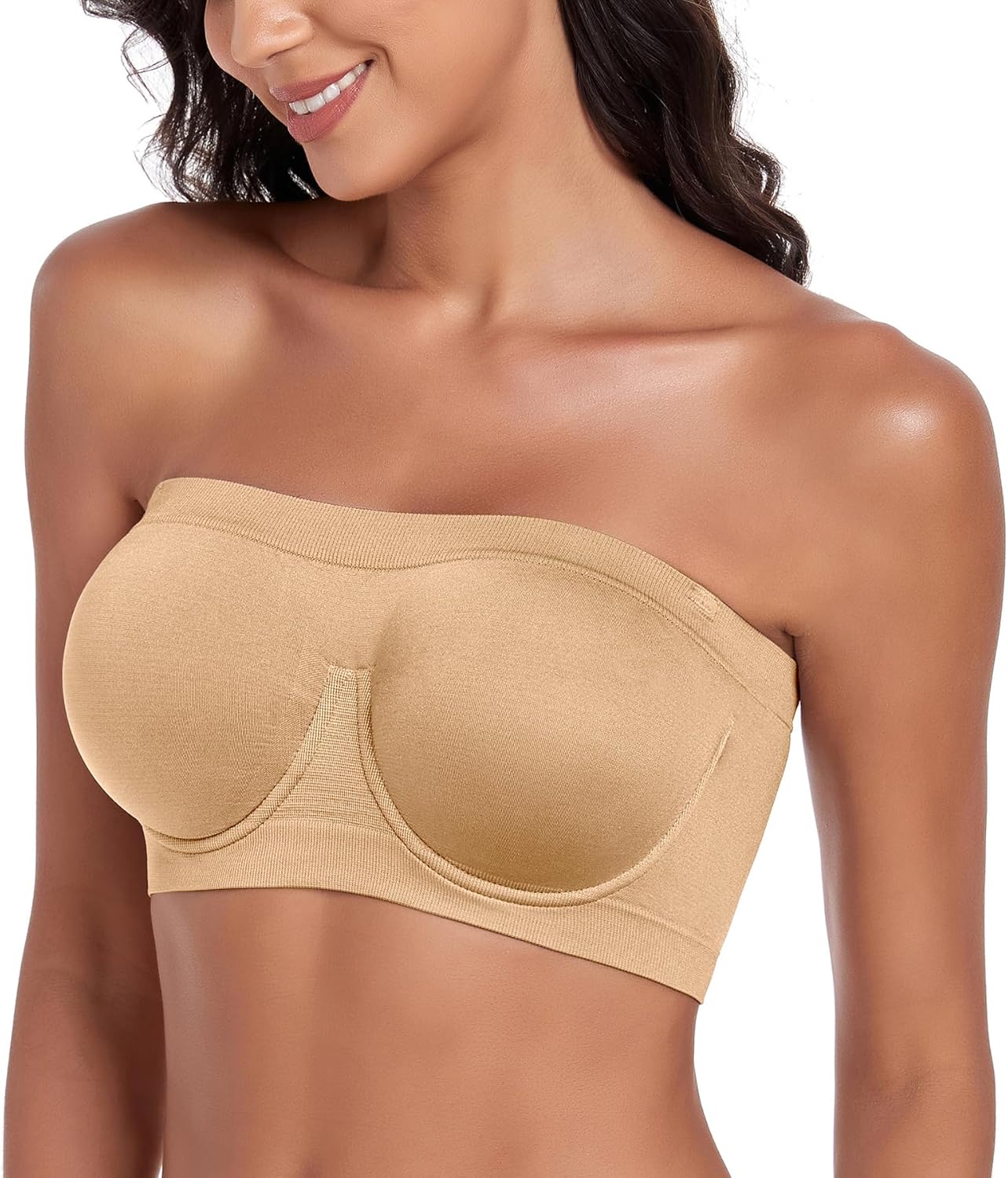 Women‘s Underwire Strapless Multiway Bra Bandeau Seamless Supportive Bras Non Padded Top - Image 5