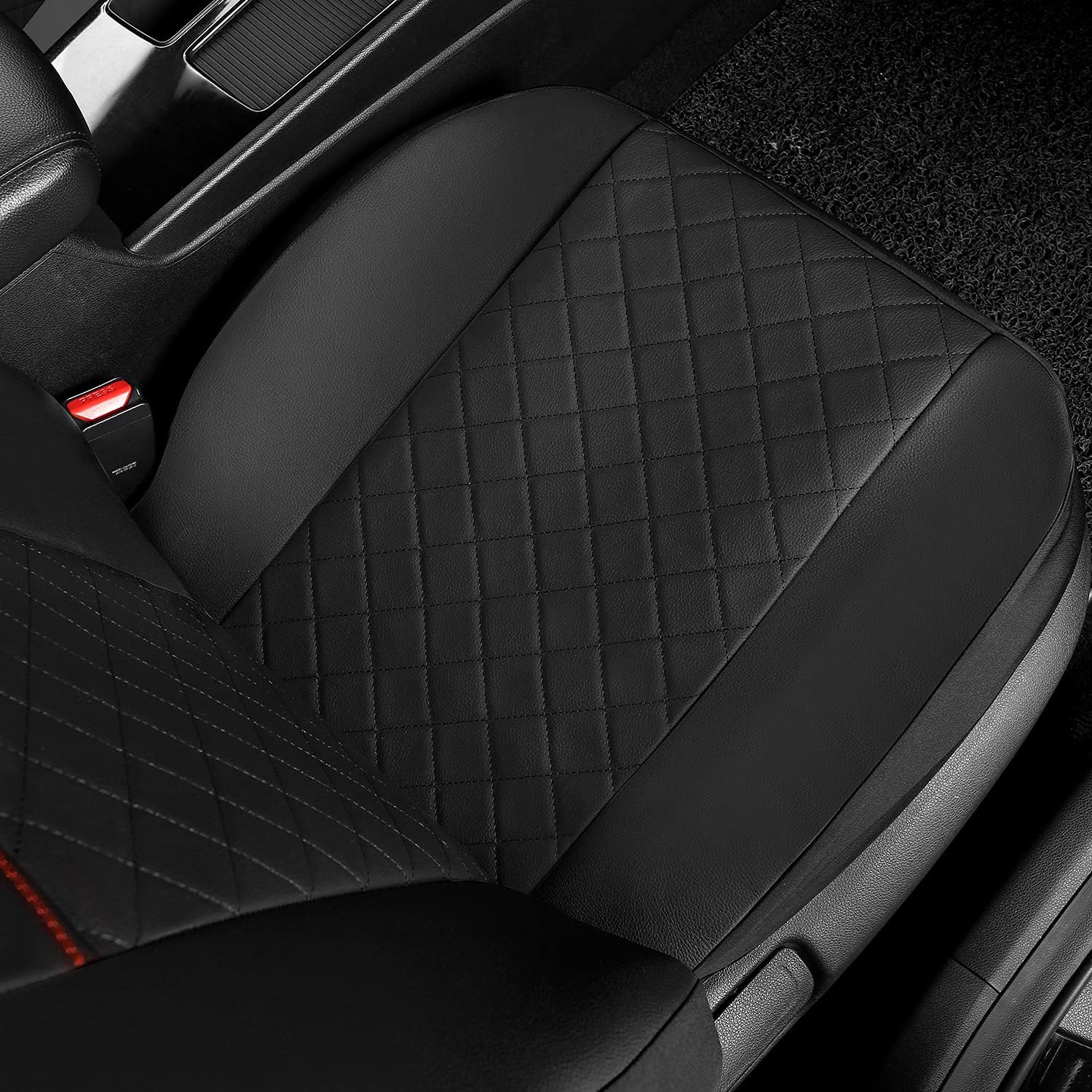 GIANT PANDA Front Car Seat Cover for Ford, Faux Leather Bucket Seat Covers Custom Fit Ford Escape Explorer Edge Mustang Bronco Sport 2-Pack, Airbag Compatible (Black 2)