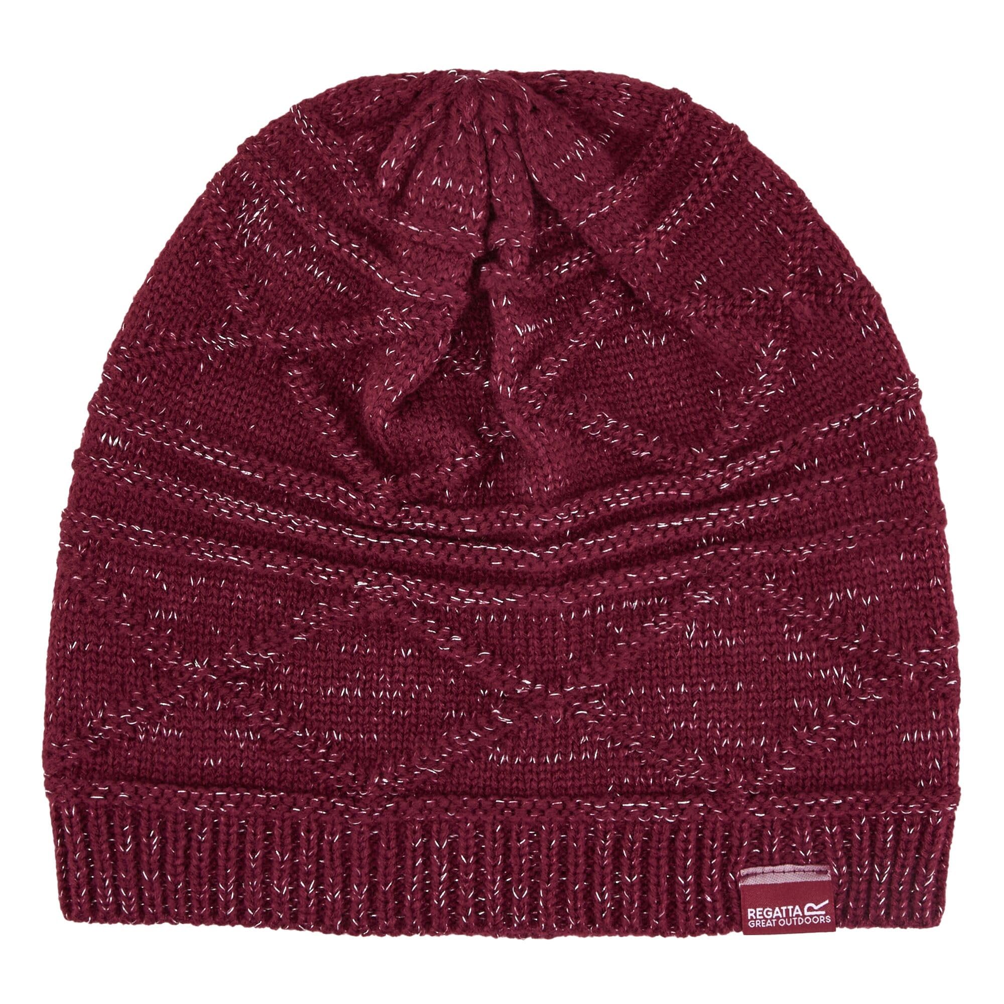 Regatta Multimix III Patterned Lurex Beanie, Rumba Red, One Size