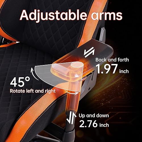 Miniatura 7 de Frassie Silla RGB para videojuegos con reposapiés y luces LED, respaldo alto, silla de videojuegos ergonómica con soporte lumbar