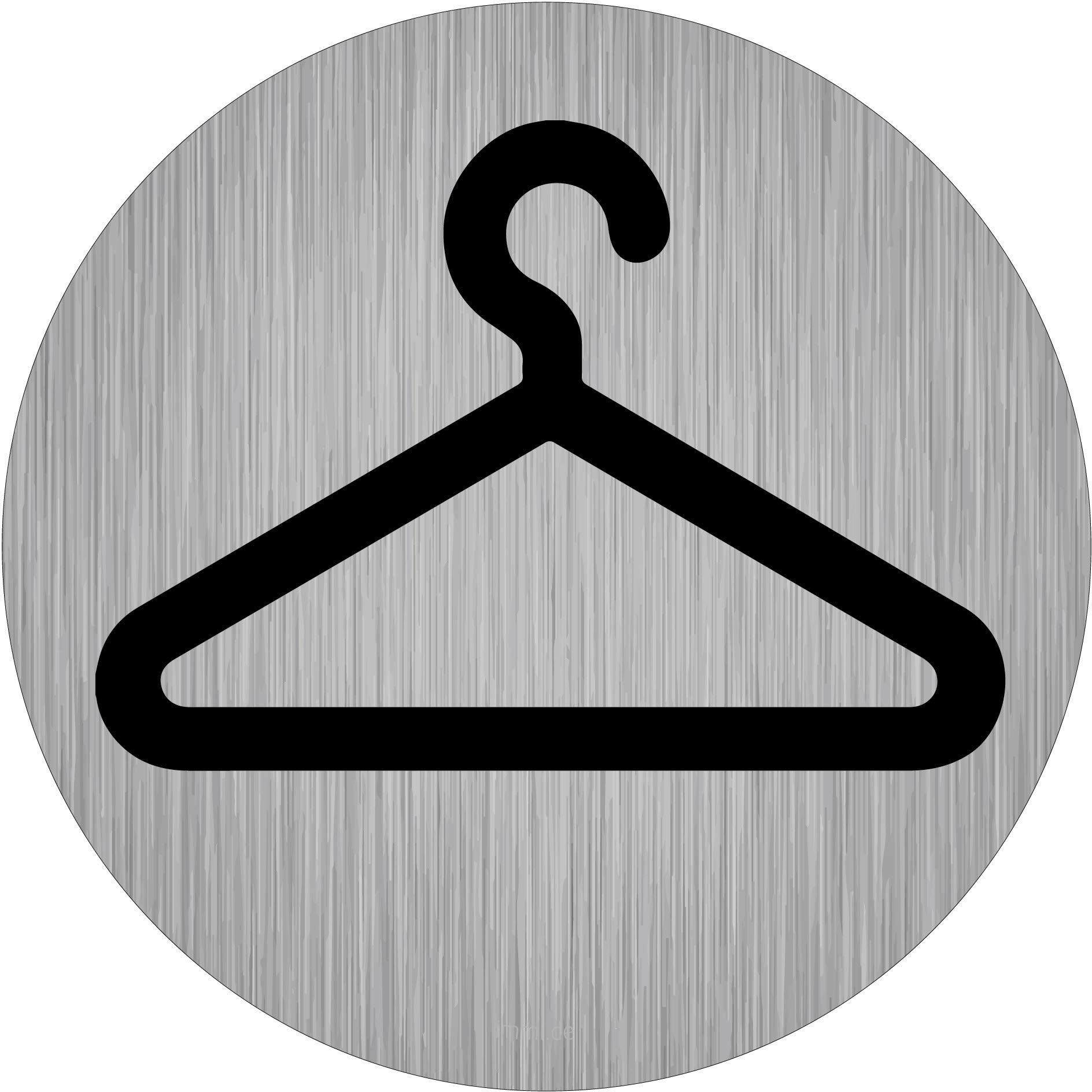 immi 4x Türschild Garderobe, Aufkleber mit 9,5cm Ø, rund, Edelstahl-Optik
