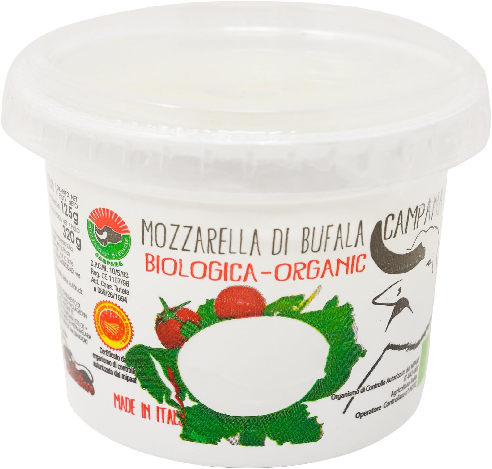 San Salvatore D.O.P. Buffalo Mozzarella Campana Cheese, 125 g