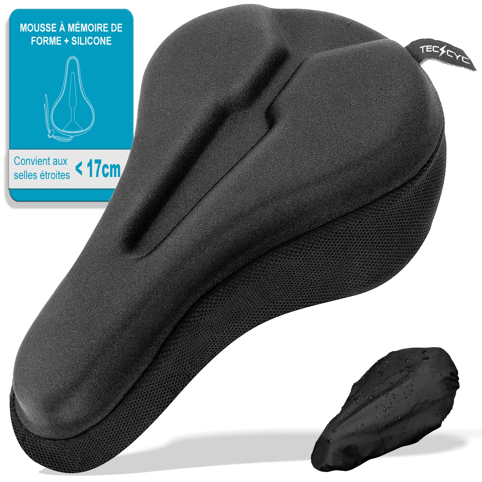 Housse De Selle Vélo Wenbones – Gel Silicone Ultra-confortable – Anti-glisse – Respirante – Homme/Femme