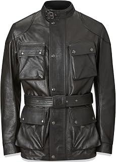 Belstaff Trialmaster Motorrad Lederjacke, schwarz, 3XL