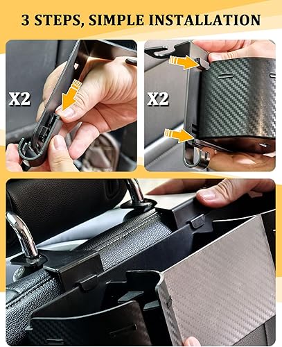 Miniatura 6 de Soporte para portavasos de asiento trasero de automóvil de 3.7 pulgadas con organizador, organizador de respaldo de asiento 4 en 1 de alta capacidad