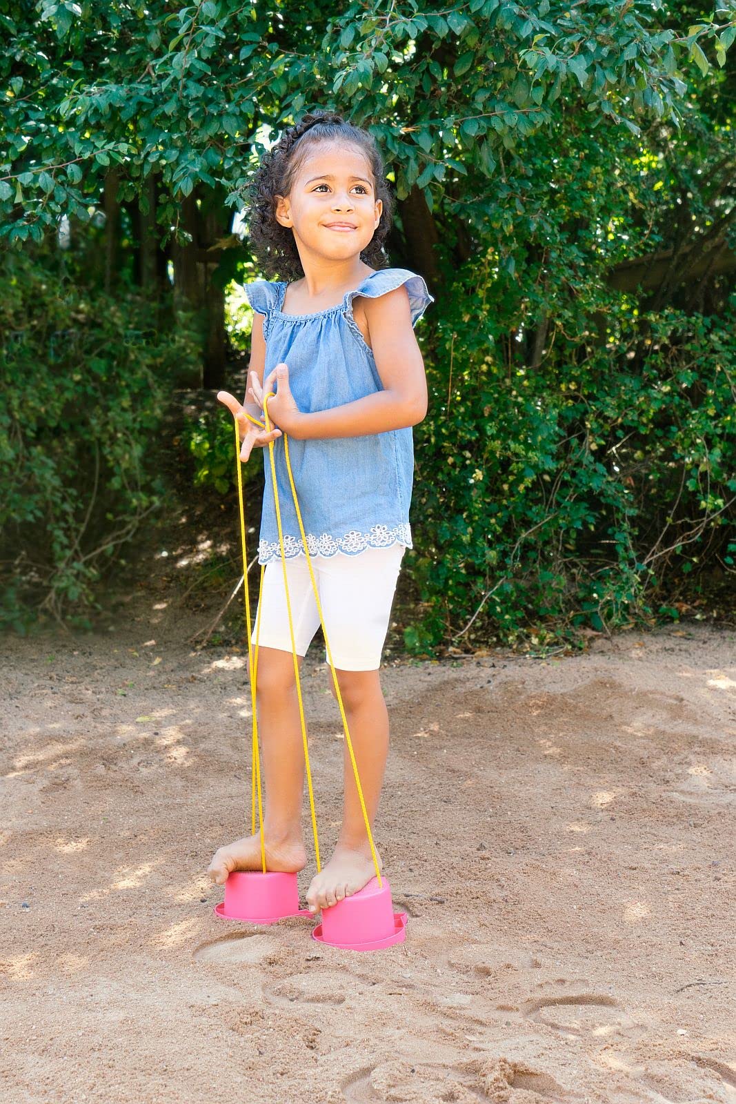 LENA Hufeisen Topfstelzen 13 cm, Laufdosen für Kinder, Kindertopfstelzen für Balancefähigkeit, rosafarben, ideal für Koordination & Motorik, TÜV Zertifiziert, ab 3 Jahren (Packung mit 2)